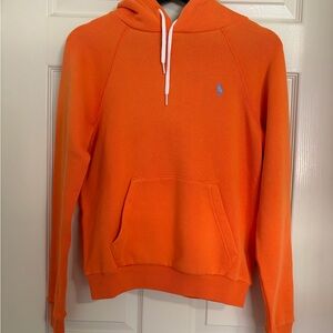 Ralph Lauren Orange Hoodie with Blue Emblem